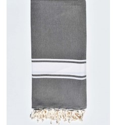 Jeté marron taupe Fouta Tunisia - 1