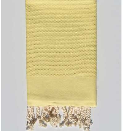 FOUTA Nid d'abeille unie jaune clair