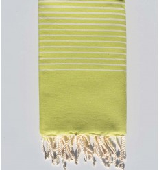 Fouta plate rayée vert anis Fouta Tunisia - 1