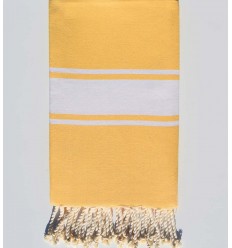 Serviette de plage plate jaune orpiment clair  - 1