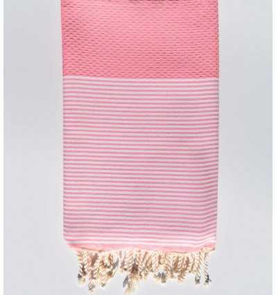 Fouta nid d'abeille rose clair