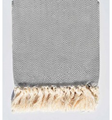 Plaid gris moyen Fouta Tunisia - 1