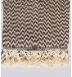Plaid noisette 2.6m*1.6m Fouta Tunisia - 1