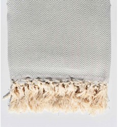 Plaid gris acier 2.6m*1.6m Fouta Tunisia - 1