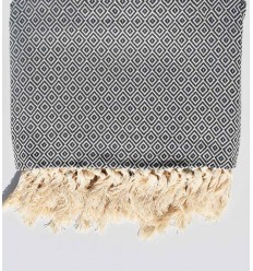 Plaid bleu guède foncé 2.50m*1.60m Fouta Tunisia - 1