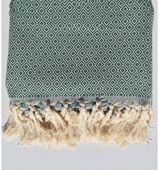 Plaid Vert impérial 1.6m*2.5m Fouta Tunisia - 1