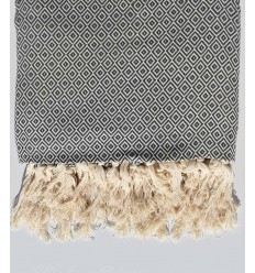 Plaid gris foncé 1.6m*2.5m Fouta Tunisia - 1