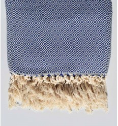 Plaid bleu Smalt 2.5m*1.6m Fouta Tunisia - 1