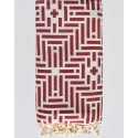 Jeté Rouge cardinal 1.94m*2.8m Fouta Tunisia - 2