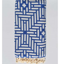 Jeté bleu Safre 2.8m*2m Fouta Tunisia - 1