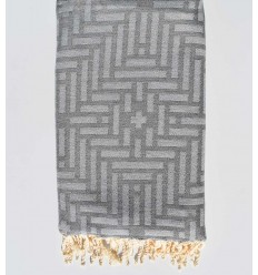 Jeté gris souris 2.9m*2m Fouta Tunisia - 1 2