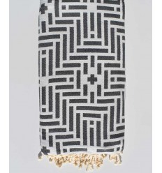 Jeté gris foncé 2.80M*1.9M Fouta Tunisia - 1