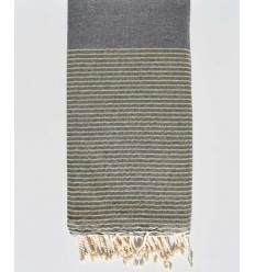 Jeté gris avec lurex doré  - 1