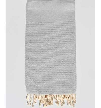 Jeté gris clair avec lurex Fouta Tunisia - 2