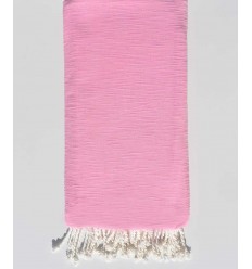 Jeté flammé rose clair 2m*2.80m Fouta Tunisia - 1 2