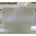 Sac de plage beige clair avec bandes blanche Fouta Tunisia - 3