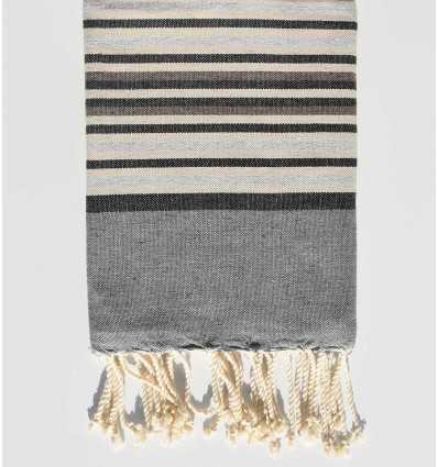 Serviette de plage enfant gris , noir ,taupe, beige et gris clair