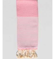 Enfant Nid d'abeille rose clair Fouta Tunisia - 1