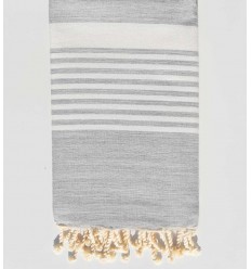 Fouta arthur gris clair Fouta Tunisia - 1