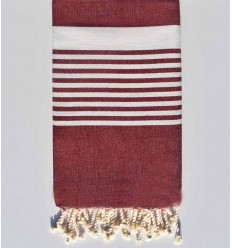 Serviette de plage arthur rouge bordeaux Fouta Tunisia - 1
