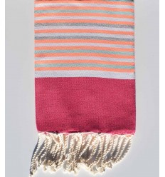 Serviette de plage enfant rose ,blanc, gris,vert d'eau,orange fluo Fouta Tunisia - 1