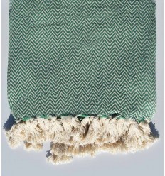 Plaid vert 2.6m*1.6m Fouta Tunisia - 1