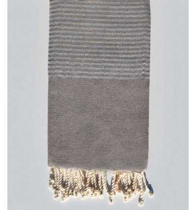 Fouta lurex taupe