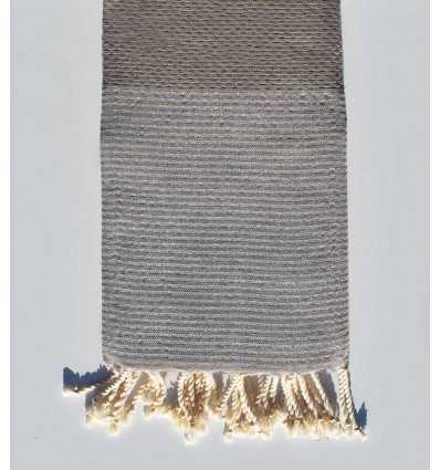 Serviette de plage nid d'abeille taupe avec lurex