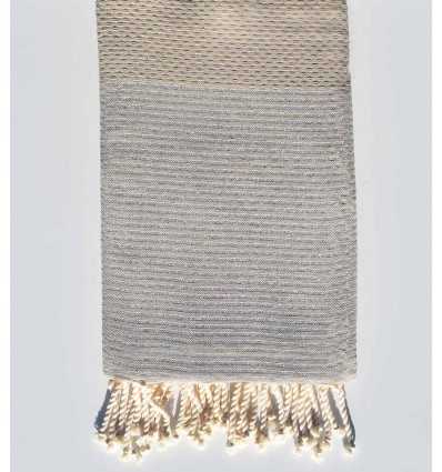 fouta lurex nid d'abeille beige foncé