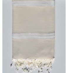 Jeté écru et blanc crème 1.90m*3m Fouta Tunisia - 1