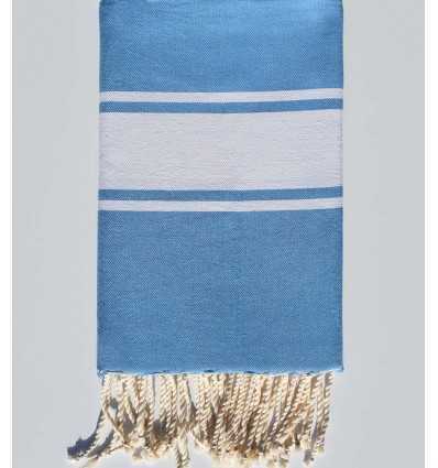 Fouta plate bleu azur moyen