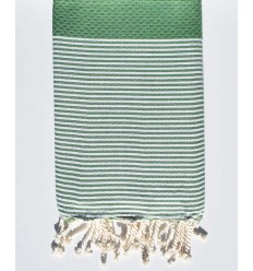 Fouta nid d'abeille vert moyen  - 1