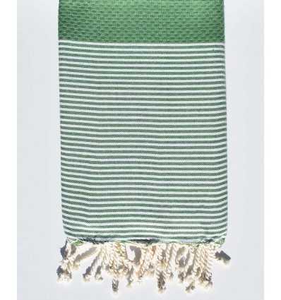 Fouta nid d'abeille vert moyen