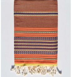 Fouta arabesque  couleur orange  - 1