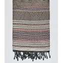 Fouta arabesque rayures marron Fouta Tunisia - 1