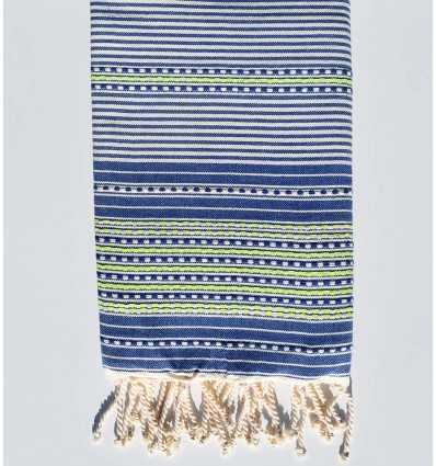 Fouta arabesque bleu persan