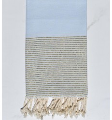 Fouta lurex bleu dragée Fouta Tunisia - 1