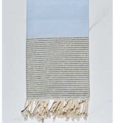 Fouta lurex bleu dragée