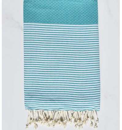 Serviette de Plage nid d'abeille Bleu tiffany