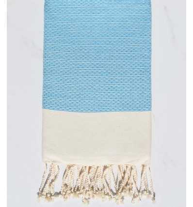 Fouta PIQUE-PIQUE bleu ciel