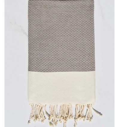 Fouta PIQUE-PIQUE taupe Fouta Tunisia - 3