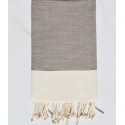 Fouta PIQUE-PIQUE taupe Fouta Tunisia - 3