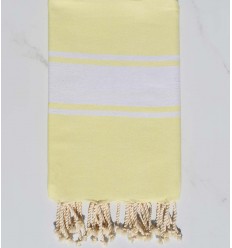 Fouta Plate jaune fluo clair Fouta Tunisia - 1 2