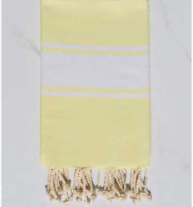 Fouta Plate jaune fluo clair Fouta Tunisia - 2