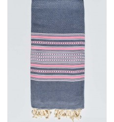 Jeté bleu fumée Fouta Tunisia - 1