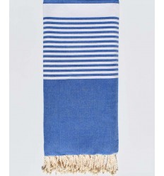Jeté bleu denim Fouta Tunisia - 1 2