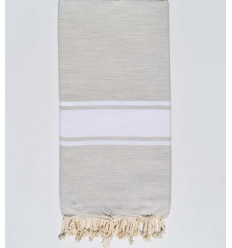 Jeté gris clair mélangé avec rayures  - 1