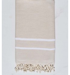 Fouta chevron grège  - 1