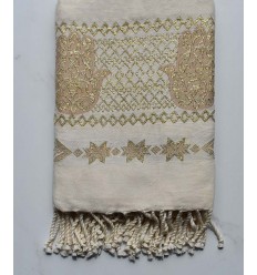 Fouta khomsa ocre rouge Fouta Tunisia - 1