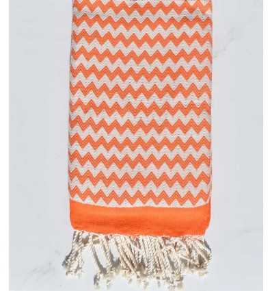 Fouta zigzag orange Fouta Tunisia - 2